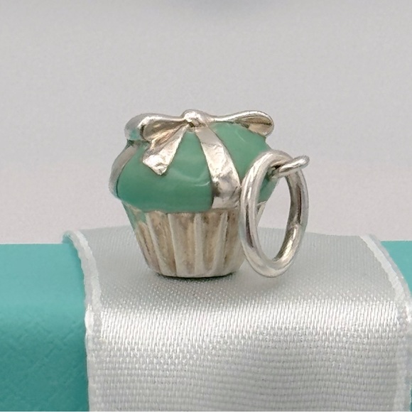 Tiffany & Co. Blue Cupcake Pendant
Charm Blue Enamel Sterling Silver W/Pouch - Picture 1 of 11